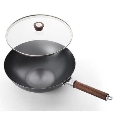 Dragon 12" Carbon Steel Wok with Lid