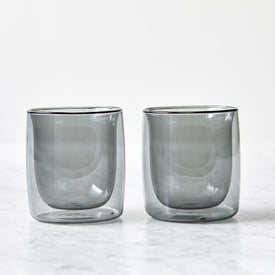 Sorrento Double-Wall Tumbler Glasses Set of 2 - Smoke Gray