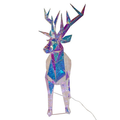 35.4" Holographic Reindeer, Multifunction LED Cool White, Electric Plug