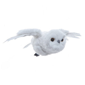 8" Flying White Owl Ornament