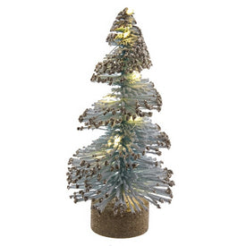 10" Pre-Lit LED Blue Spruce Bottle Brush Tree