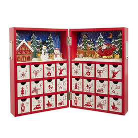 Battery-Operated Lighted Wooden Christmas Advent Calendar