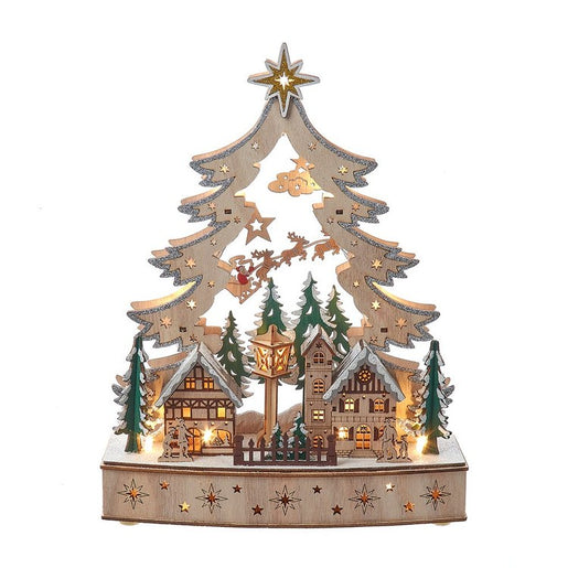 12.6 Christmas Tree Village, 12 Warm LED Lights, Cordless