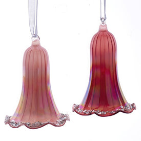 3.5" Glass Bell Ornaments, Set of 2