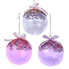 4" Glass Bubblegum Ball Ornaments, Set of 3