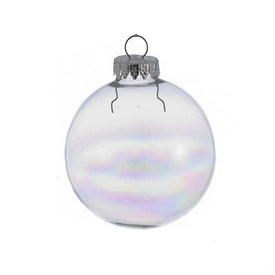 2.5" Iridescent Glass Ball Ornaments, Set of 6