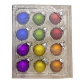 25MM Matte Pride Color Glass Ball Ornaments 12-Piece Box