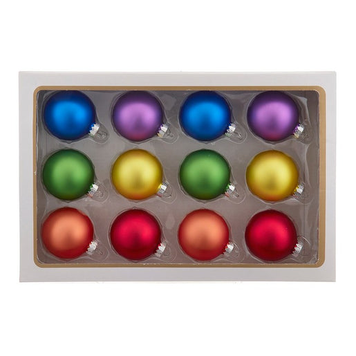 2.3" Rainbow Glass Ball Ornaments, Set of 12
