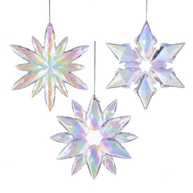 Clear and Iridescent Snowflake Ornaments 3-Piece Set
