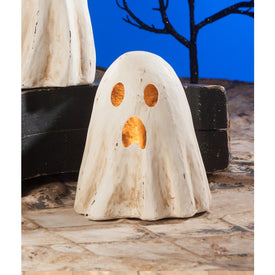 Scared Ghost Medium Luminary Paper Mache Figurine