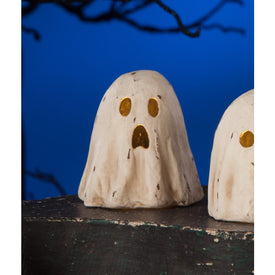 Scared Ghost Small Luminary Paper Mache Figurine