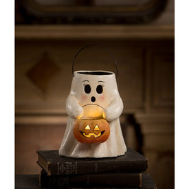 Sweet Boo with Pumpkin Bucket Paper Mache