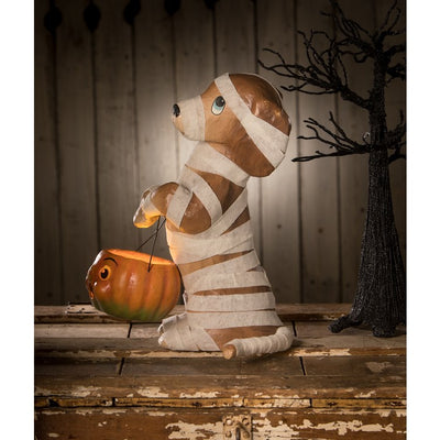 Mummy Puppy Paper Mache Figurine