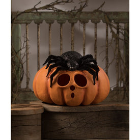 Spider On Pumpkin Jack-O'-Lantern