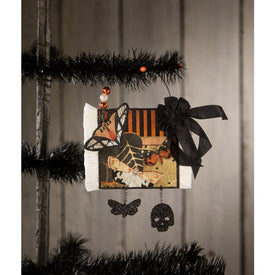 Black and White Moth Postcard Ornament
