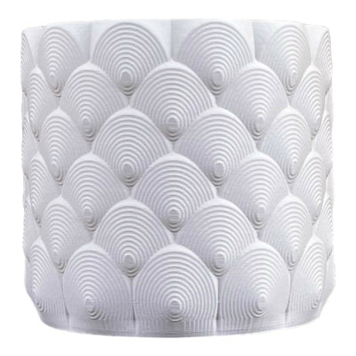 Syrie Modern Bohemian Indoor Ocean Wave Eco-Friendly 3D-Printed Planters with Drainage Set of 2 - Chalk
