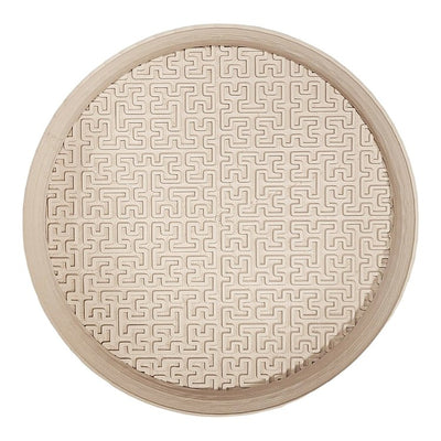Drew 6.5" Modern Geometric Indoor Eco-Friendly 3D-Printed Plant Saucer - Sand