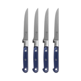 Steak Knife Set Au Nain Pearlized 4 Piece Royal Blue Stainless Steel/Acrylic/Plexiglass