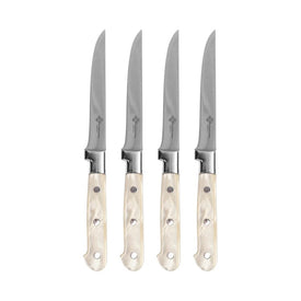 Steak Knife Set Au Nain Pearlized 4 Piece Champagne Stainless Steel/Acrylic/Plexiglass
