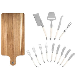 Cheese Set Ultimate Laguiole 14 Piece Multicolored Stainless Steel/Acrylic/Acacia Wood
