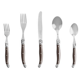 Laguiole 20-Piece Stainless Steel Flatware Set (Service for 4) - Chocolate Brown