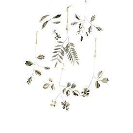 Winter Botanical Brass Ornaments Set of 6