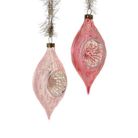 Victorian Ornaments with Indents Set of 2 - Pink