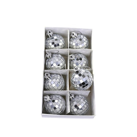 Tiny Disco Ball Ornaments in Box - Silver