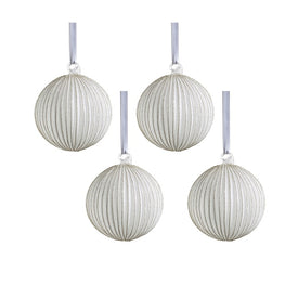 Glittering Elegance 4.75" Glass Ball Ornaments Set of 4