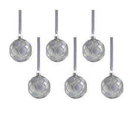 Serenity Matte Frosted Glass Ball Ornaments Set of 6