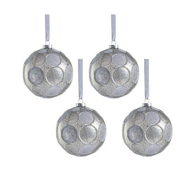 Serenity Matte Frosted 4.75" Glass Ball Ornaments Set of 4