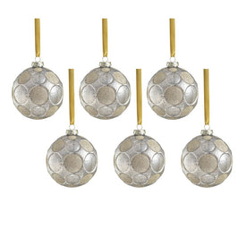 Serenity Matte Frosted Glass Ball Ornaments Set of 6