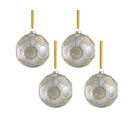 Serenity Matte Frosted 4.75" Glass Ball Ornaments Set of 4