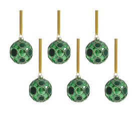 Gleaming Serenity Glass Ball Ornaments Set of 6