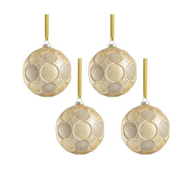Serenity Matte Frosted 4.75" Glass Ball Ornaments Set of 4