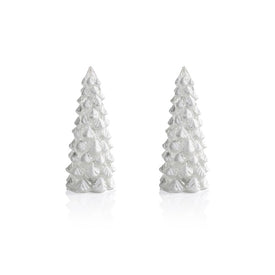 Mireille LED Snow Tabletop Trees Set of 2