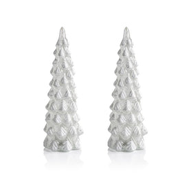 Mireille LED Snow Tabletop Trees Set of 2
