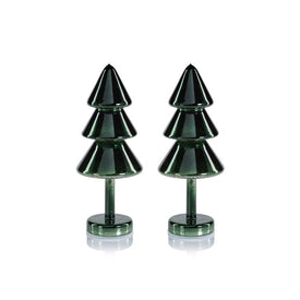 Crimbo Sparkle Layered Cone LED Trees Set of 2