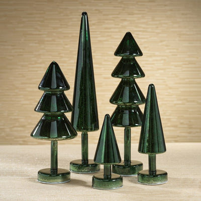 Crimbo Sparkle Layered Cone LED Trees Set of 2