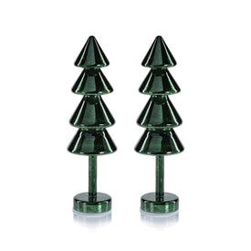 Crimbo Sparkle Layered Cone LED Trees Set of 2