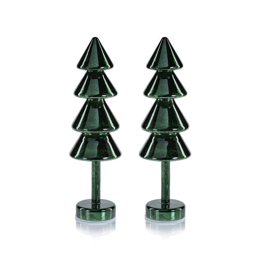 Crimbo Sparkle Layered Cone LED Trees Set of 2