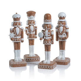 Adelard Four-Piece Set Assorted Gingerbread Soldier Figurines