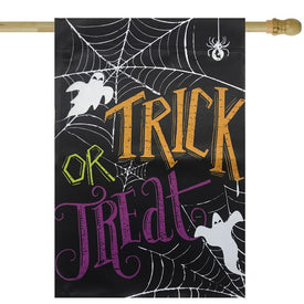 28" x 40" Spider Webs and Ghosts Trick Or Treat Outdoor Garden Flag