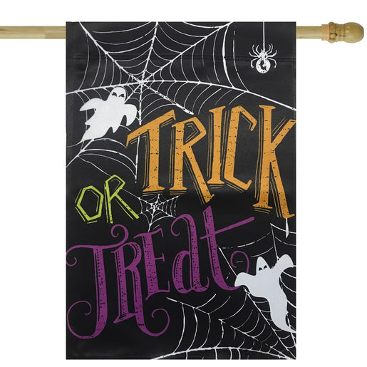 28" x 40" Spider Webs and Ghosts Trick Or Treat Outdoor Garden Flag