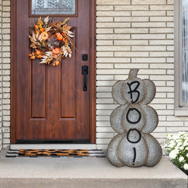 28" Boo! Metal Pumpkin Halloween Decoration