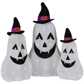23.5" LED Jack-O'-Lantern Ghosts Outdoor Halloween Decorations Set of 3