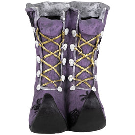 15" Purple Ceramic Witch's Boots Halloween Decoration