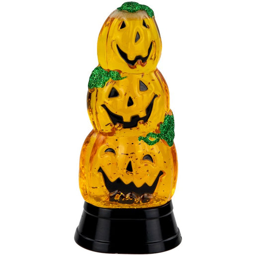 6.5" LED Lighted Stacked Jack-O'-Lanterns Halloween Snow Globe