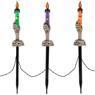 8.5" LED Lighted Skeleton Candle Halloween Decorations Set of 6