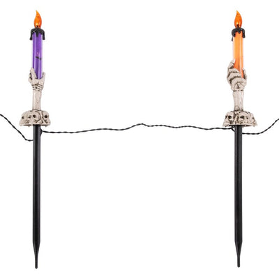 8.5" LED Lighted Skeleton Candle Halloween Decorations Set of 6